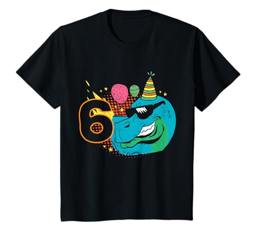 Kinder Dinosaurier 6. Geburtstag Jungen Mädchen 6 Jahre Dino T-Shirt Kinder Dinosaurier 6. Geburtstag Jungen Mädchen 6 Jahre Dino T-Shirt von Lustige Dinosaurier Kindergeburtstag Dino Geschenk