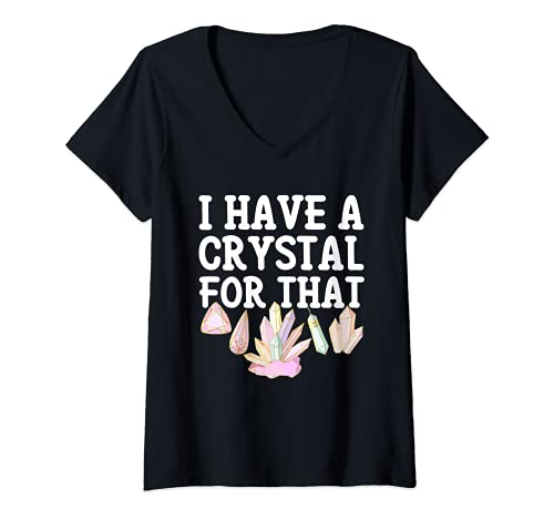 Damen Heilsteine Edelsteine Liebhaber Kristalle Spiritualität T-Shirt mit V-Ausschnitt von Lustige Edelsteine Heilsteine Designs