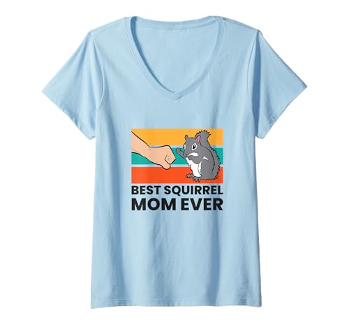Damen Eichhörnchen Mama Lustig Beste Eichhörnchen Mama T-Shirt mit V-Ausschnitt Damen Eichhörnchen Mama Lustig Beste Eichhörnchen Mama T-Shirt mit V-Ausschnitt von Lustige Eichhörnchen Geschenke für Jungen und