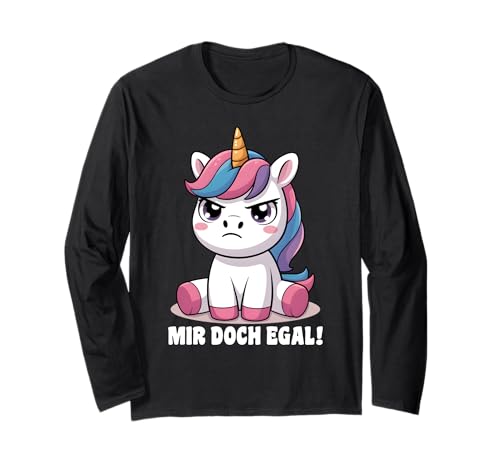 Einhorn Geschenke Mädchen Damen Frauen Mir Doch Egal Einhorn Langarmshirt von Lustige Einhorn Geschenke Einhorn T Shirt Sprüche