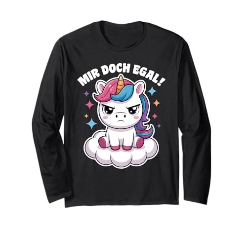 Einhorn Geschenke Mädchen Damen Frauen Mir Doch Egal Einhorn Langarmshirt von Lustige Einhorn Geschenke Einhorn T Shirt Sprüche