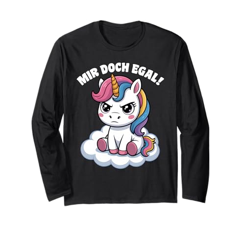 Einhorn Geschenke Mädchen Damen Frauen Mir Doch Egal Einhorn Langarmshirt von Lustige Einhorn Geschenke Einhorn T Shirt Sprüche