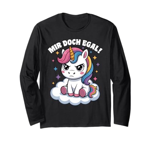 Einhorn Geschenke Mädchen Damen Frauen Mir Doch Egal Einhorn Langarmshirt von Lustige Einhorn Geschenke Einhorn T Shirt Sprüche