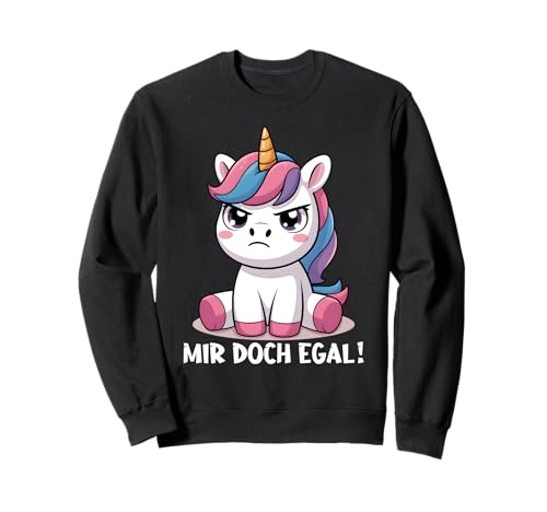 Einhorn Geschenke Mädchen Outfit Damen Mir Doch Egal Einhorn Sweatshirt von Lustige Einhorn Geschenke Einhorn T Shirt Sprüche
