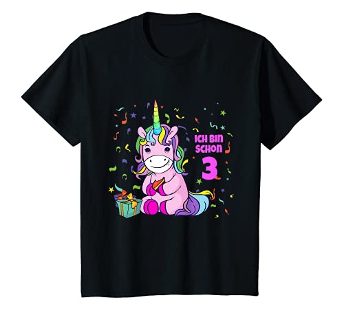 Kinder Einhorn Ich Bin Schon 3 Jahre Geburtstag Mädchen T-Shirt von Lustige Einhorn Kinder Geburtstagsideen & Shirts