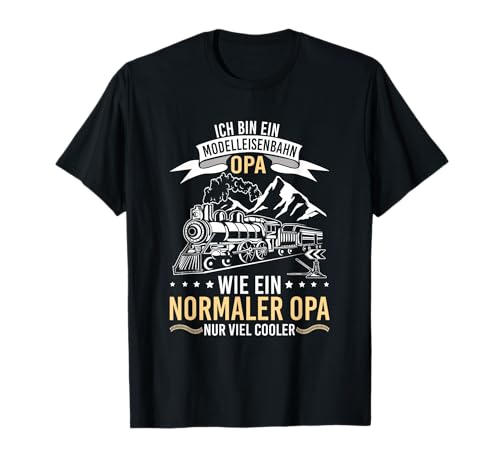 Herren Modelleisenbahn Opa Dampflokomotive Rentner T-Shirt Herren Modelleisenbahn Opa Dampflokomotive Rentner T-Shirt von Lustige Eisenbahnen Lokomotiven Großvater Opa