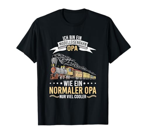 Herren Modelleisenbahn Opa Dampflokomotive Rentner T-Shirt Herren Modelleisenbahn Opa Dampflokomotive Rentner T-Shirt von Lustige Eisenbahnen Lokomotiven Großvater Opa