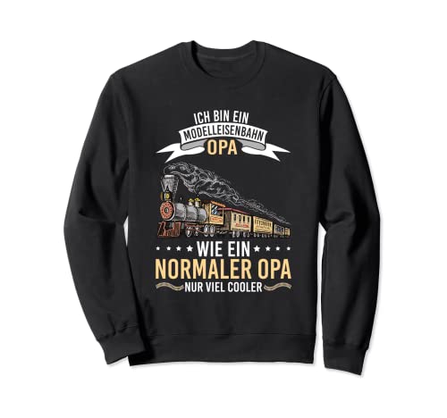 Herren Modelleisenbahn Opa Dampflokomotive Rentner Sweatshirt Herren Modelleisenbahn Opa Dampflokomotive Rentner Sweatshirt von Lustige Eisenbahnen Lokomotiven Großvater Opa