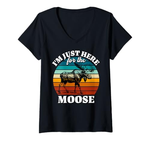 Damen Elch Sprüche Moose T-Shirt mit V-Ausschnitt Damen Elch Sprüche Moose T-Shirt mit V-Ausschnitt von Lustige Elch Für Damen Und Herren