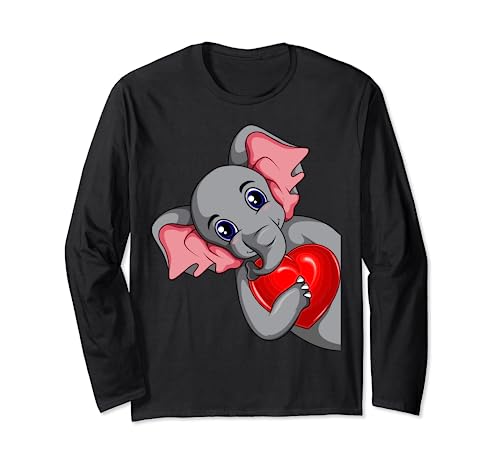Elefant Damen Mädchen Kinder Langarmshirt Elefant Damen Mädchen Kinder Langarmshirt von Lustige Elefanten Geschenkideen