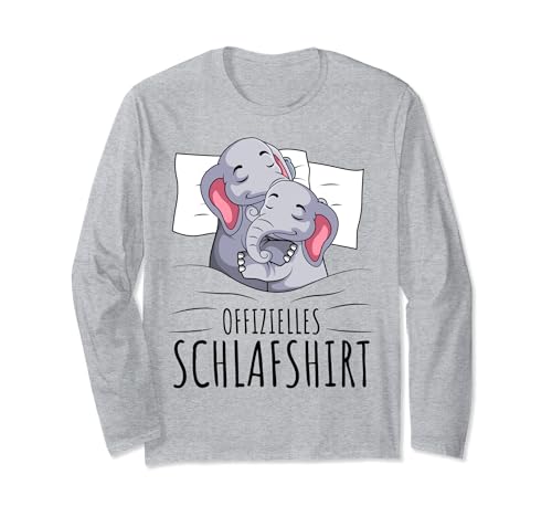 Offizielles Schlafshirt Elefant Mädchen Damen Kinder Langarmshirt von Lustige Elefanten Geschenkideen