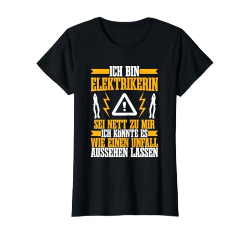 Damen Elektrikerin Handwerkerin Elektronikerin Handwerk T-Shirt von Lustige Elektrikerin Geschenke für Frauen