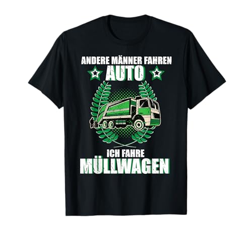 Müllwagen Müllfahrzeug Müllabfuhr Jungs Spruch T-Shirt von Lustige Fahrzeug Sprüche Geschenke