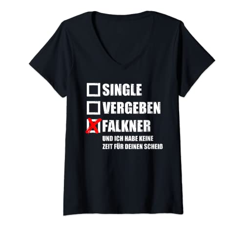 Damen Single vergeben Greifvogel Falknerei Falkner T-Shirt mit V-Ausschnitt von Lustige Falkner Sprüche & Falknerei Outfits
