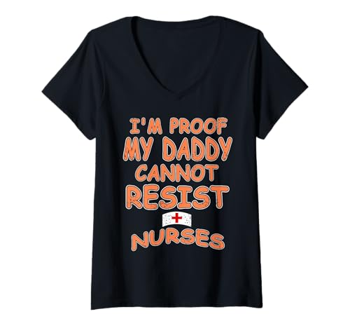 Damen Ich Bin der Beweis – Papa liebt lustige Pflegewitze T-Shirt mit V-Ausschnitt Damen Ich Bin der Beweis – Papa liebt lustige Pflegewitze T-Shirt mit V-Ausschnitt von Lustige Familienwitze für Pflegeeltern