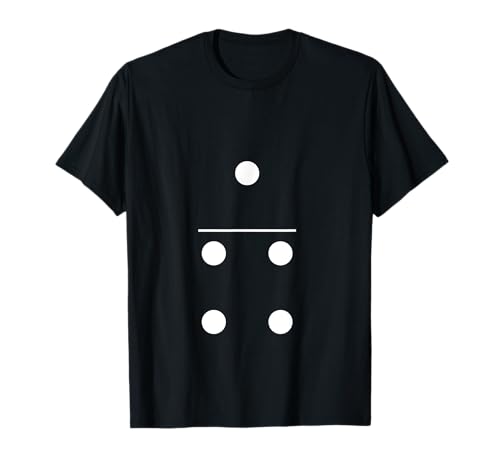 Lustige Fasching Karneval Motiv Partnerlook Design Domino Stein 1/4 Fastnacht Verkleidung Gruppenkostüm Kostüm T-Shirt Schwarz Unisex-Erwachsene, Unisex-Kinder Kurzarm S von Lustige Fasching Karneval Motiv Partnerlook Design