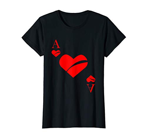 Damen Damen Herz Ass Poker Spielkarten Kartenspiel Karnval Kostüm T-Shirt Damen Damen Herz Ass Poker Spielkarten Kartenspiel Karnval Kostüm T-Shirt von Lustige Fasching & Karneval Kostüm 2020 Köln Helau