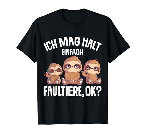 Faultier Ich mag halt einfach Faultiere Damen Mädchen Kinder T-Shirt von Lustige Faultier Liebhaber Geschenk