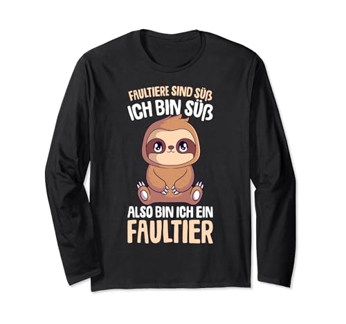 Faultiere sind süß Damen Mädchen Kinder Faultier Langarmshirt von Lustige Faultier Liebhaber Geschenk