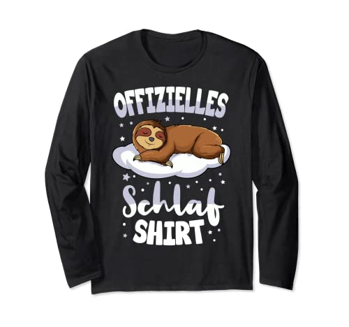 Offizielles Schlafshirt Faultier Kinder Mädchen Damen Langarmshirt von Lustige Faultier Liebhaber Geschenk