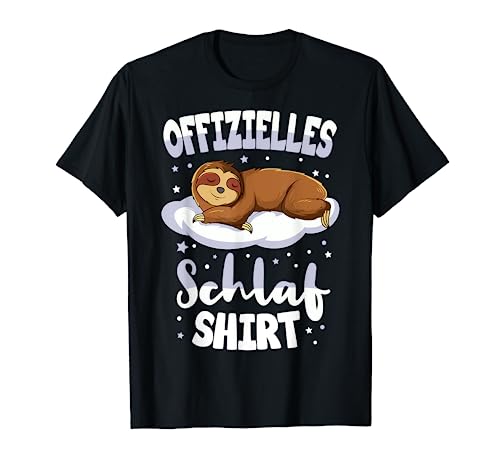 Offizielles Schlafshirt Faultier Kinder Mädchen Damen T-Shirt von Lustige Faultier Liebhaber Geschenk