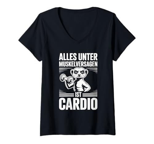 Damen Alles Unter Muskelversagen Ist Cardio T-Shirt mit V-Ausschnitt Damen Alles Unter Muskelversagen Ist Cardio T-Shirt mit V-Ausschnitt von Lustige Fitness Sprüche Muskelversagen