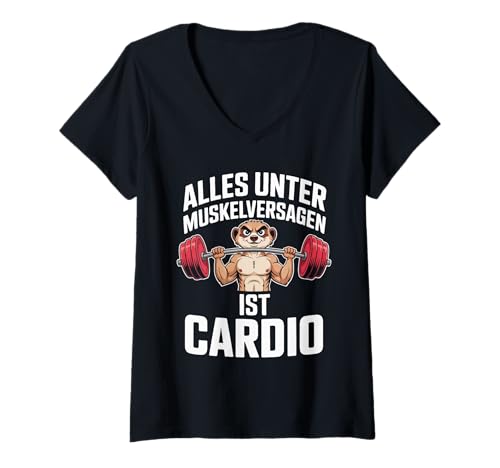 Damen Alles Unter Muskelversagen Ist Cardio T-Shirt mit V-Ausschnitt Damen Alles Unter Muskelversagen Ist Cardio T-Shirt mit V-Ausschnitt von Lustige Fitness Sprüche Muskelversagen
