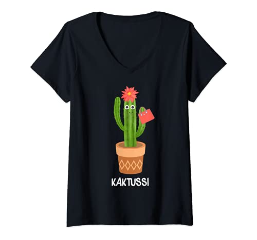 Damen Kaktus Kaktussi Kakteen Tussi Diva Kakteenliebhaber Lustiges T-Shirt mit V-Ausschnitt Damen Kaktus Kaktussi Kakteen Tussi Diva Kakteenliebhaber Lustiges T-Shirt mit V-Ausschnitt von Lustige Frauen Geschenke Kaktusliebhaber Geschenk