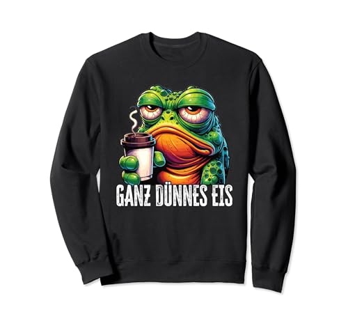 Ganz Dünnes Eis Herren Damen lustig Frosch Frösche Sprüche Sweatshirt Ganz Dünnes Eis Herren Damen lustig Frosch Frösche Sprüche Sweatshirt von Lustige Frösche Motive für Männer und Frauen