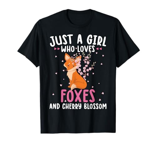 Just A Girl Who Loves Foxes And Cherry Blossom Fuchs Motiv T-Shirt Just A Girl Who Loves Foxes And Cherry Blossom Fuchs Motiv T-Shirt von Lustige Fuchs Geschenk Motive
