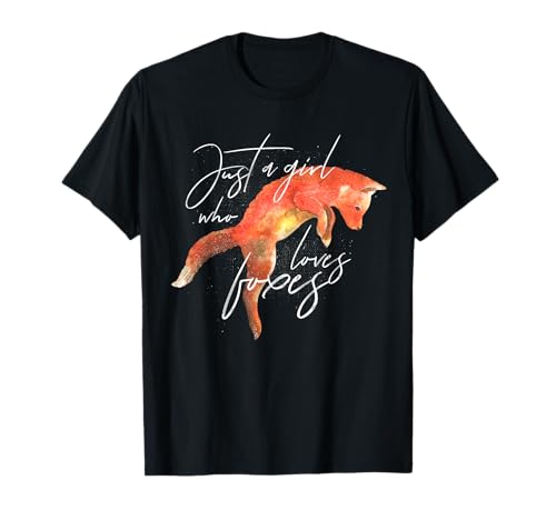 Fuchs Rotfuchs Just A Girl Who Loves Foxes Kinder Mädchen T-Shirt von Lustige Fuchs Geschenke & Geschenkideen