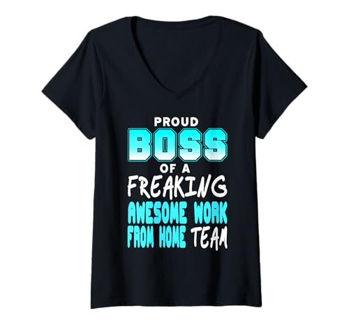 Damen Stolzer Chef eines tollen Homeoffice Teams T-Shirt mit V-Ausschnitt Damen Stolzer Chef eines tollen Homeoffice Teams T-Shirt mit V-Ausschnitt von Lustige Führungskraft Homeoffice Humor