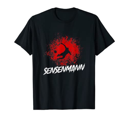Herren Grätsche Sensenmann Verteidiger Abwehrspieler Geschenk T-Shirt von Lustige Fußballspieler Abwehr Geschenkideen