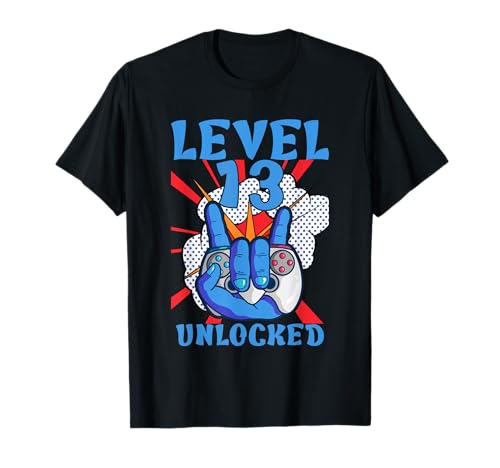 zocker Jungen Geburtstag Level 13 Unlocked gamer Geburtstag T-Shirt zocker Jungen Geburtstag Level 13 Unlocked gamer Geburtstag T-Shirt von Lustige Gaming-Geburtstagsgeschenke für zocker
