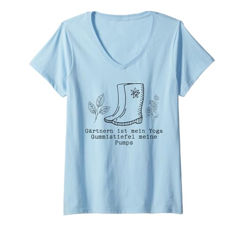 Damen Gärtnern Ist Mein Yoga Gummistiefel Meine Pumps Damen Garten T-Shirt mit V-Ausschnitt von Lustige Garten Shirts