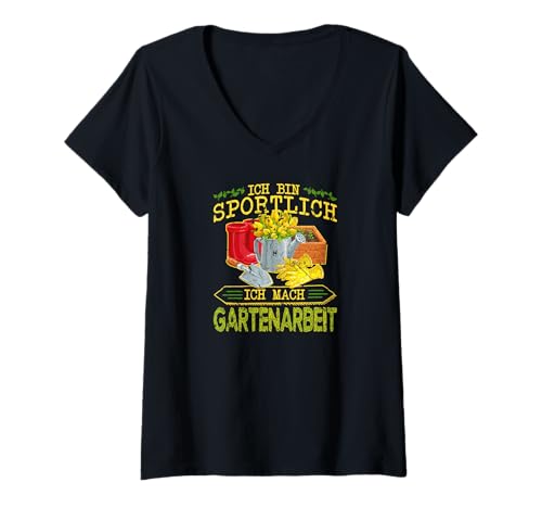 Damen Gärtnerin Spruch Lustig Gartenarbeit T-Shirt mit V-Ausschnitt von Lustige Garten Tshirts für Hobbygärtner