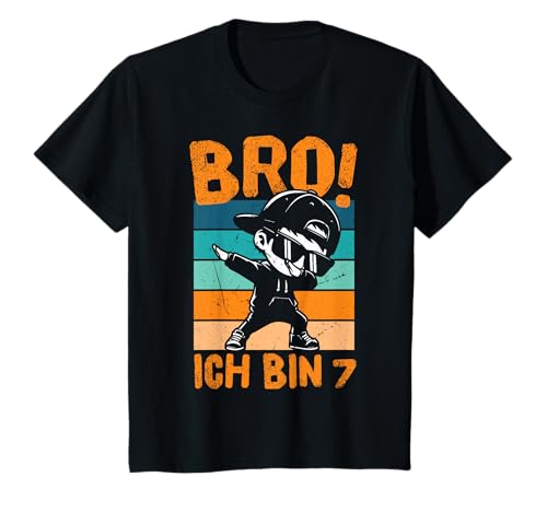 Retro Bro! Ich Bin 7 Dab Siebter Geburtstag Junge Deko Kids T-Shirt von Lustige Geburtstag Dabbing Jungs Geschenkideen