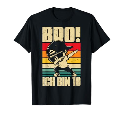 Retro Bro! Ich Bin 10 Dab Zehnter Geburtstag Junge Deko Kids T-Shirt von Lustige Geburtstag Dabbing Jungs Geschenkideen
