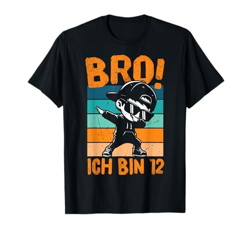 Retro Bro! Ich Bin 12 Dab 12. Geburtstag Junge Deko Jungs T-Shirt von Lustige Geburtstag Dabbing Jungs Geschenkideen