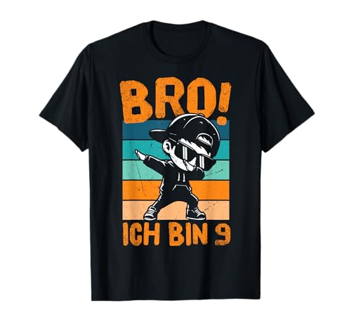 Retro Bro! Ich Bin 9 Dab Neunter Geburtstag Junge Deko Kids T-Shirt Retro Bro! Ich Bin 9 Dab Neunter Geburtstag Junge Deko Kids T-Shirt von Lustige Geburtstag Dabbing Jungs Geschenkideen