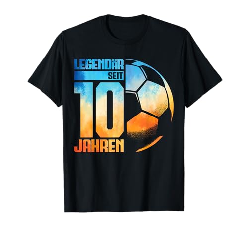 10. Geburtstag Retro Fussball Spieler 10 Jahre Junge Kinder T-Shirt von Lustige Geburtstag Fußball Junge Männer Geschenke