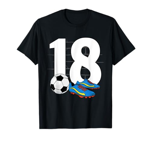 18. Geburtstag Deko Fussball Spieler 18 Jahre Junge Jungs T-Shirt von Lustige Geburtstag Fußball Junge Männer Geschenke