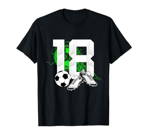 18. Geburtstag Deko Fussball Spieler 18 Jahre Junge Jungs T-Shirt von Lustige Geburtstag Fußball Junge Männer Geschenke