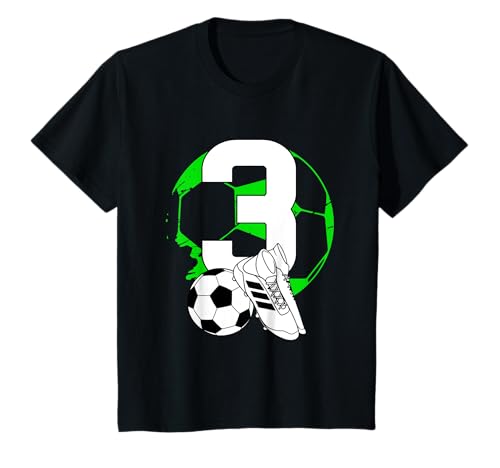 Kinder 3. Geburtstag Retro Fussball Spieler 3 Jahre Junge Kinder T-Shirt von Lustige Geburtstag Fußball Junge Männer Geschenke