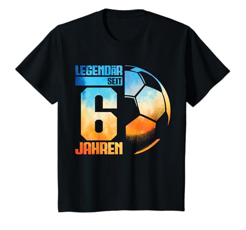 Kinder 6. Geburtstag Retro Fussball Spieler 6 Jahre Junge Kinder T-Shirt von Lustige Geburtstag Fußball Junge Männer Geschenke