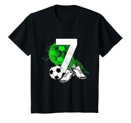 Kinder 7. Geburtstag Retro Fussball Spieler 7 Jahre Junge Kinder T-Shirt von Lustige Geburtstag Fußball Junge Männer Geschenke