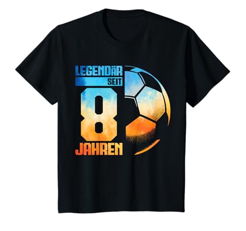 Kinder 8. Geburtstag Retro Fussball Spieler 8 Jahre Junge Kinder T-Shirt von Lustige Geburtstag Fußball Junge Männer Geschenke