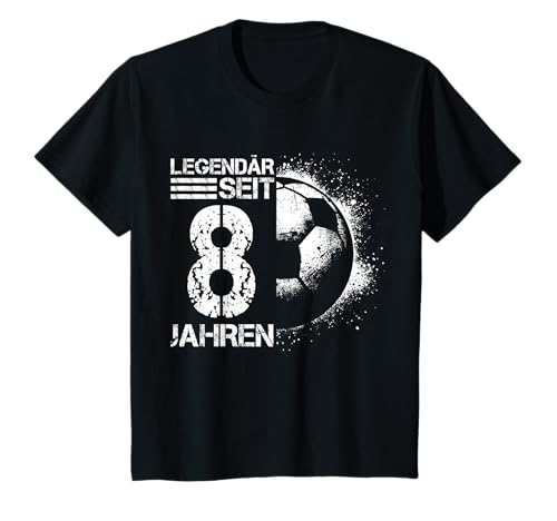 Kinder 8. Geburtstag Retro Fussball Spieler 8 Jahre Junge Kinder T-Shirt von Lustige Geburtstag Fußball Junge Männer Geschenke
