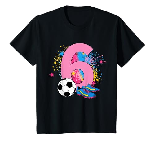 Kinder 6. Geburtstag Retro Fussball Spielerin 6 Jahre Mädchen Kind T-Shirt Kinder 6. Geburtstag Retro Fussball Spielerin 6 Jahre Mädchen Kind T-Shirt von Lustige Geburtstag Fußball Mädchen Frau Geschenke