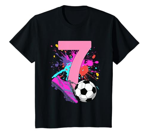 Kinder 7. Geburtstag Retro Fussball Spielerin 7 Jahre Mädchen Kind T-Shirt Kinder 7. Geburtstag Retro Fussball Spielerin 7 Jahre Mädchen Kind T-Shirt von Lustige Geburtstag Fußball Mädchen Frau Geschenke